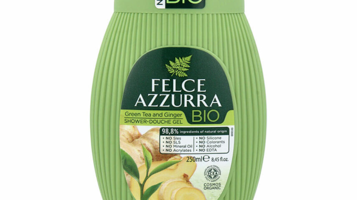 Felce Azzurra Organic Shower Gel Green Tea & Ginger 250ml